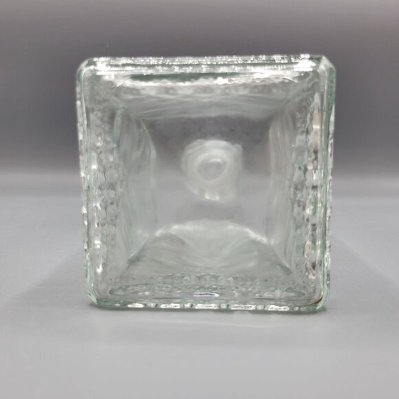 Vintage Clear Glass Whiskey Decanter With Diamond Cut Stopper Lid - Picture 9 of 12